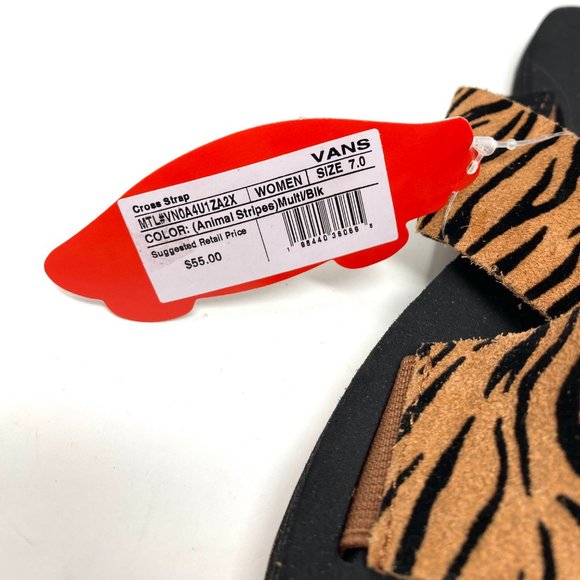 💖MEGA SALE💖VANS Sandal Animal Stripes Black Brown Multi Women's  VN0A4U1ZA2X - Picture 3 of 7